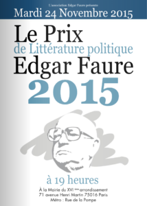 Affiche du Prix Edgar Faure 2015