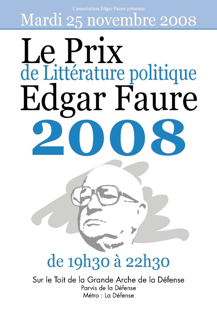 Couverture du livret officiel du Prix Edgar Faure 2008