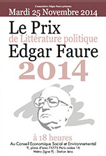 Couverture du livret du Prix Edgar Faure 2014